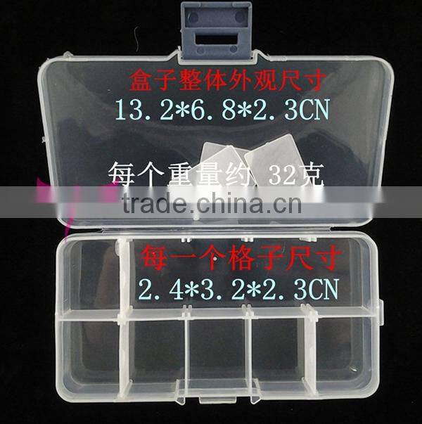 10 Grids Plastic Nail Rhinestone Box Transparent Storage Box for nail decoration
