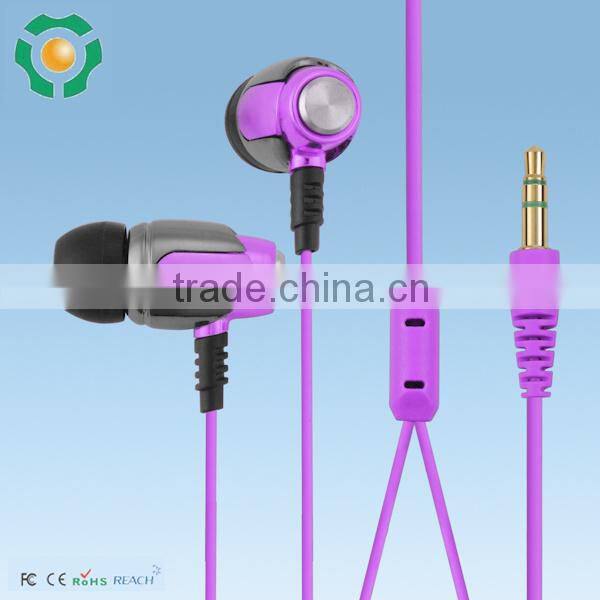 Super bass metal earphone, stereo in-ear mp3 earphones asian boy wholesaler