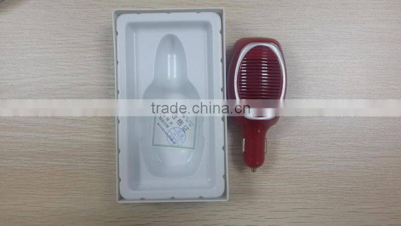 Hot Sale! 1pcs Car Air Purifier Ozone Generator Oxygen Bar Cleaner With 2 Port USB Hub Charger Free Shipping