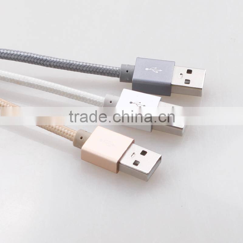 OEM grey nylon braided mfi certified usb data charger cable