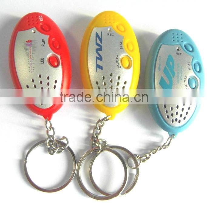 LED lamp style voice recordings key chain, Cheap keychain promotional gifts custom