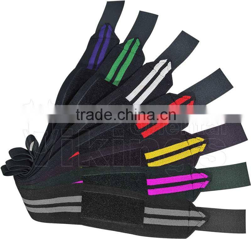 WRIST WRAPS Black with Blue Lines