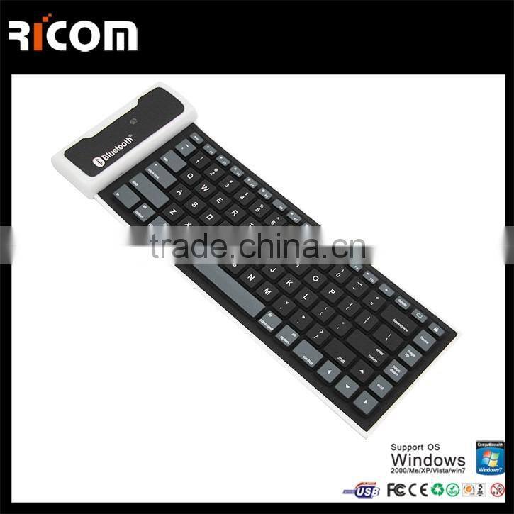 85keys waterproof flexible bluetooth keyboard for ipad,roll-up Flexible Silicone Keyboard---SKB-212--Shenzhen Ricom