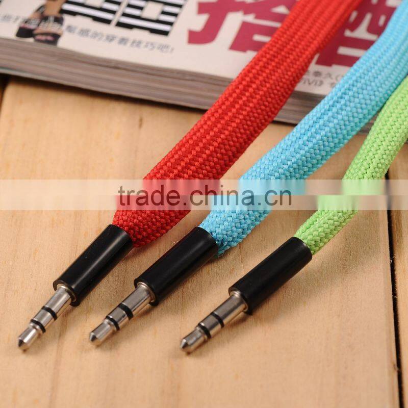 Deep bass metal cheap colorful waterproof shoelace earphone