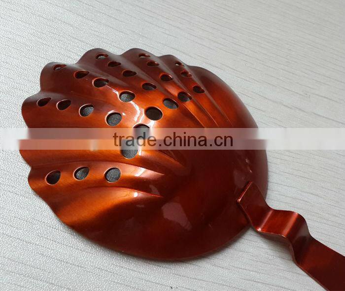orange color stainless steel tea strainer, cocktail strainer, bar tools