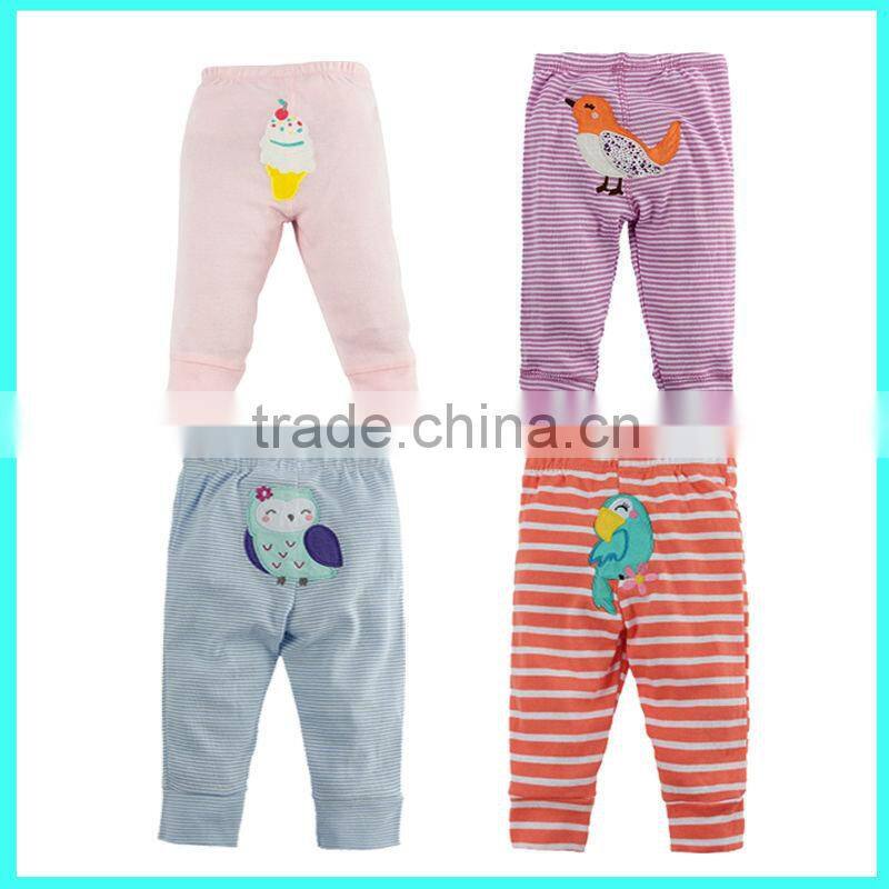 Best selling cotton cute embroirdery children kids baby pants