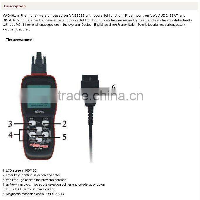 VAG Scan Tool VAG401 for VW/AUDI/SEAT/SKODA