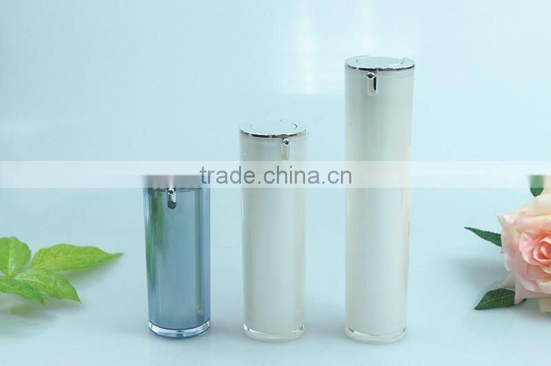 cosmetic creen printing surface handling airless white plastic bottle