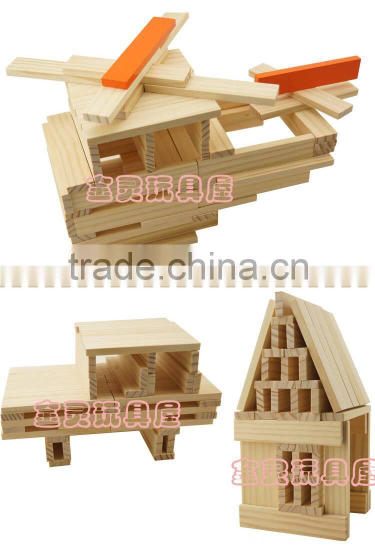 Confirm to EN71 ASTM 240pcs wooden construction block toys