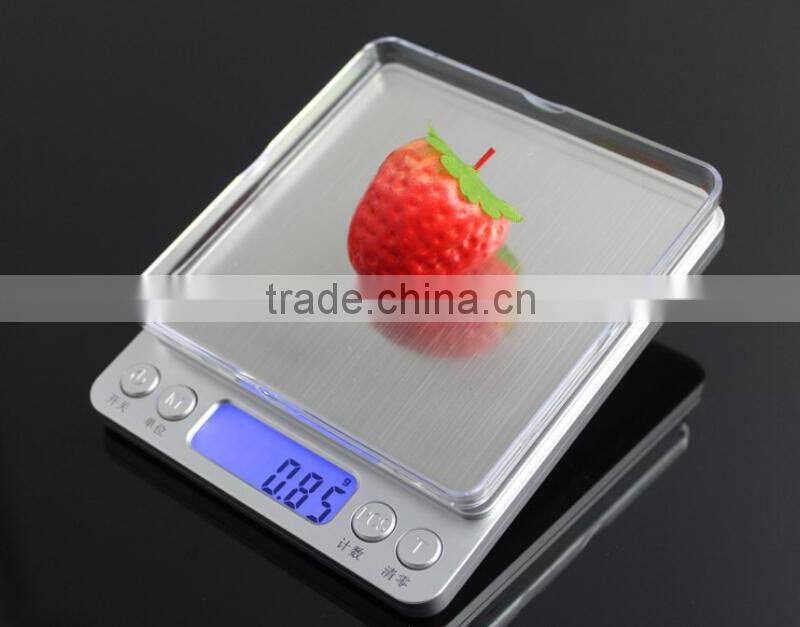 Brushed Stainless Steel High Accuracy Jewelry Scale 0.1g