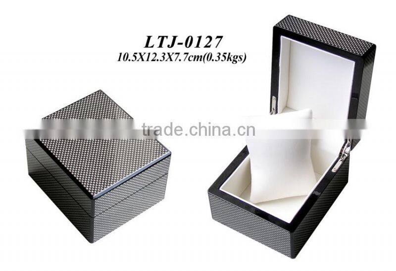 Luxury carbon fiber wooden pocket watch box wholesale