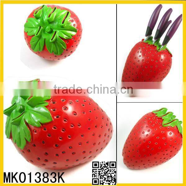 2014 hot sales strawberry shape resin knife holder