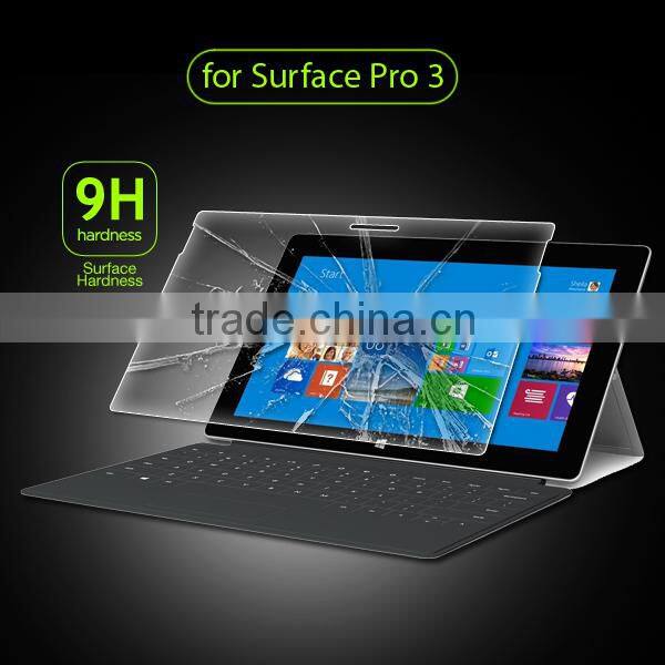0.3mm HD tempered glass screen protector for surface pro3, best selling tablet PC accessories