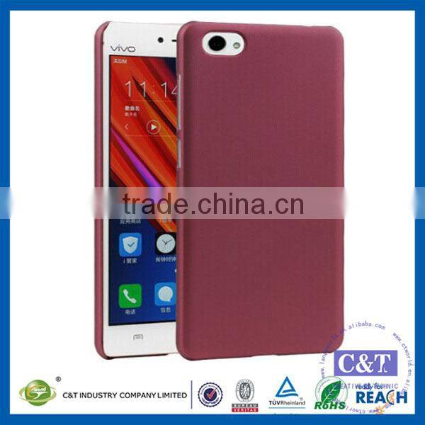 C&T Customized Black Rubberized Hard Plastic Skin Case Back Cover for vivo X5Pro