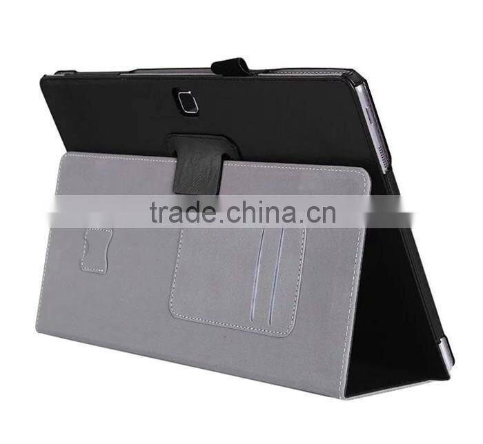 Factory Direct Pricing Cow Leather Multifunctional Case for Samsung Tab Pro S with Built in Stand, Hand Strap