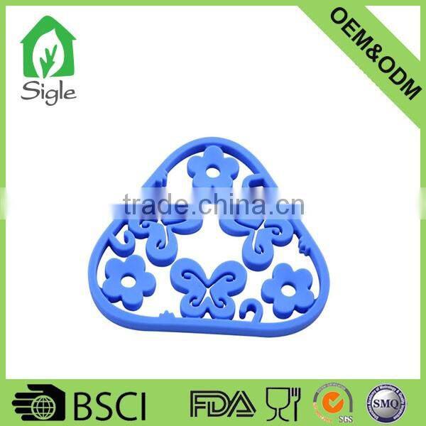 high quality triangle silicone dish drying mat pot holder cup holder trivet