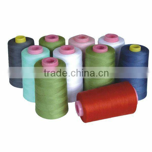 100% spun polyester yarn for sewing thread 40s/3 dyed plastic tube