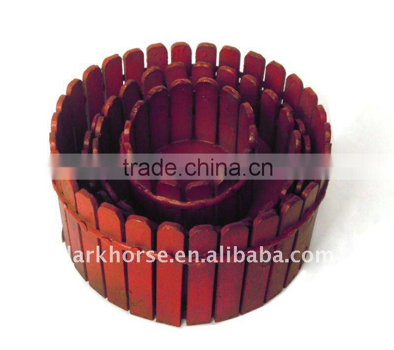 Round Antique Wooden Pot