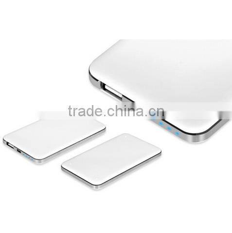 Ultra Thin Credit Card Mobile Power Bank 6000mAh Polymer with Built In USB Cable Pocket Power External Battery Charger