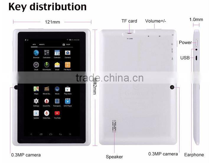 Cheapest Q88 android smart tablet pc 7"Hot selling