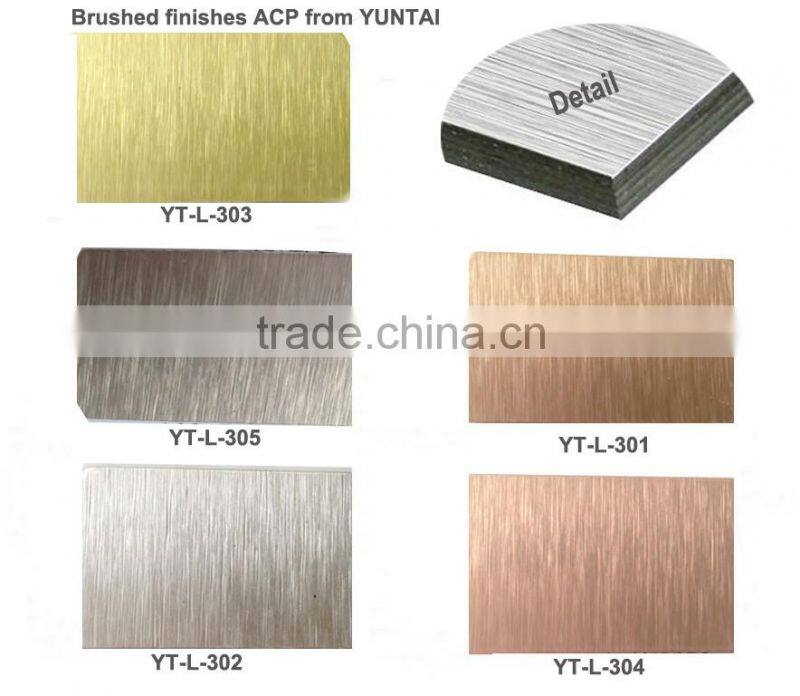 ceilling board use brushed finishes Aluminum Composite Panel ACM