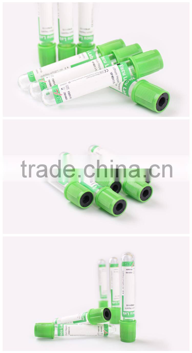 OEM acceptable custom blood collection tubes lithium heparin tube