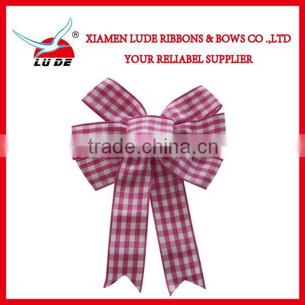 Gift packing use printed ribbon bows with back ribbon