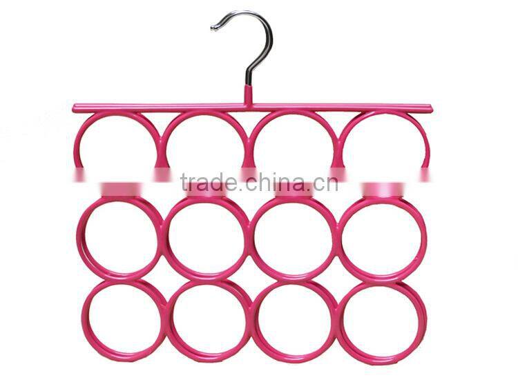 12 Holes Rubber Coated Metal Scarf Hanger, Scarf Organizer