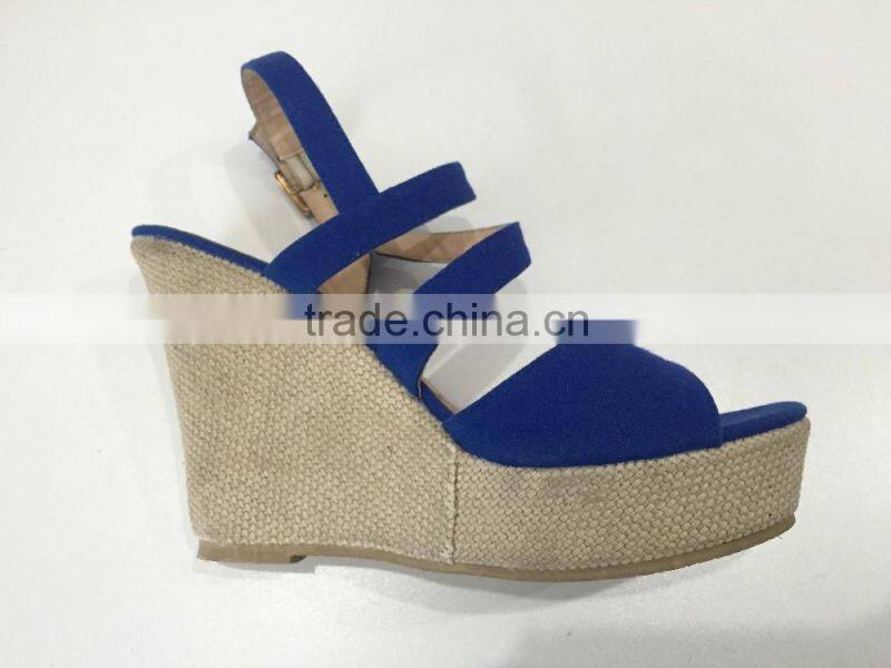 2016 wholesale royal canvas upper platform high heel women sandals espadrilles shoes