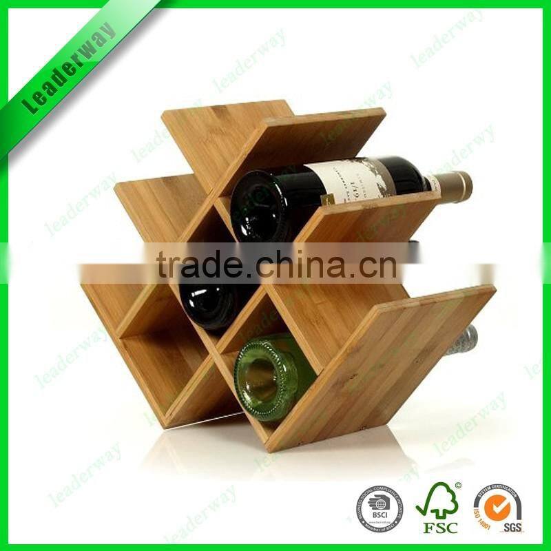 New design 3 bottle bamboo wine glass rack