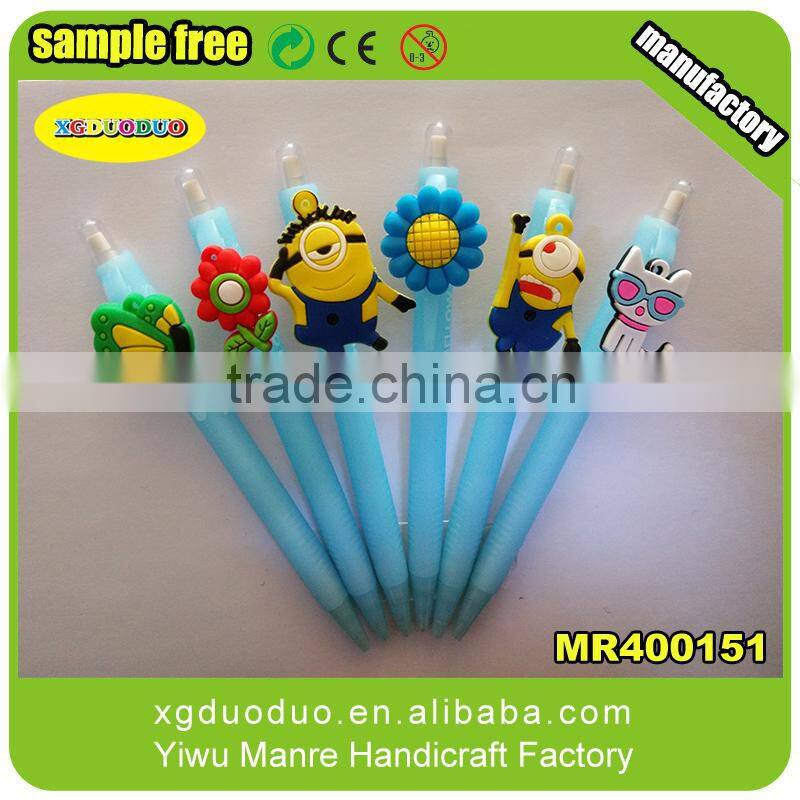 2015 High Quality soft PVC pencile charm/ pencile topper and cheap fabric table toppers
