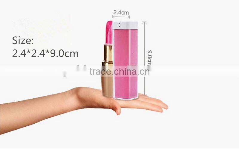 2015 Best Selling Products Lipstick Power Bank 2600mah