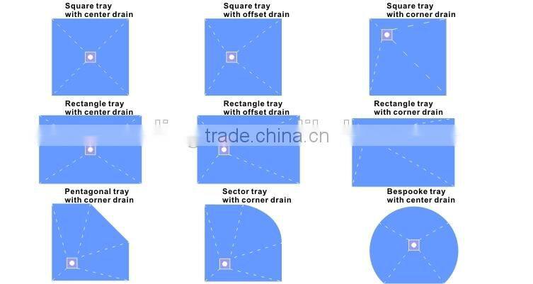 Wetroom xps fiberglass shower tray/shower base