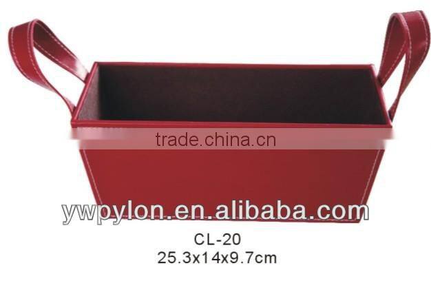large capacity leather storage box without lid