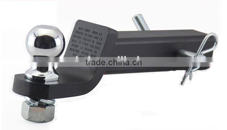 Black Trailer Hitch Ball Mount with 2 inch ball and pin