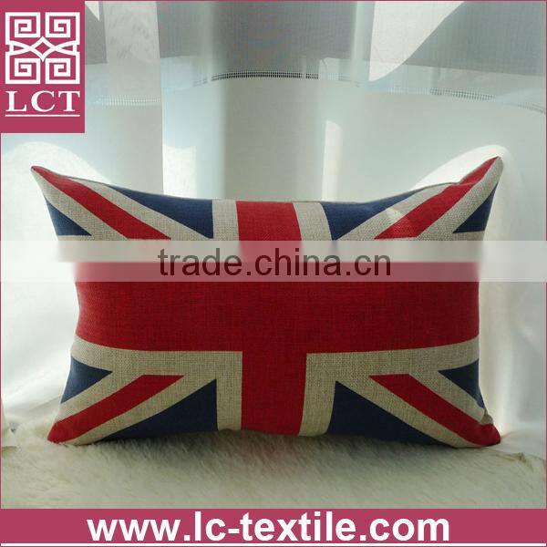 supply latest design custom silk screen printing linen cushion with concealed zipper(LCTP0038)