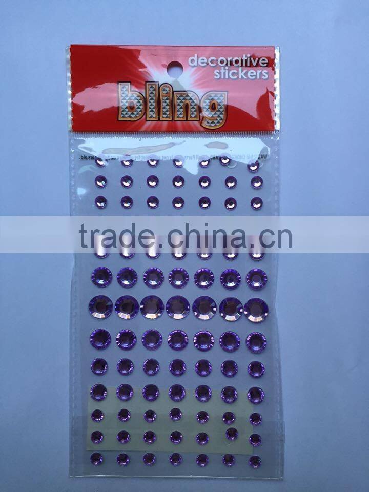 glitter self adhesive crystal rhinestone sticker sheets