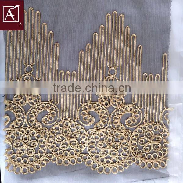 two kinds of patterns cording embroidery Fabric with best price
