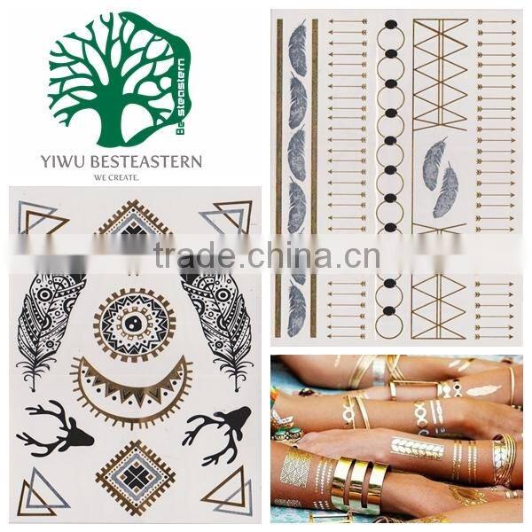 Super hot Gold And Silver Foil Temporary Tattoo