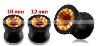 2014 new design body piercng flower acrylic ear plugs tunnels jewelry