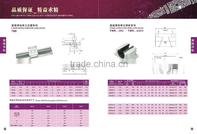 Aluminum Profile Linear Guide Rail Shaft TBR16 for CNC Parts