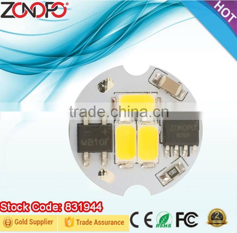 2w 19mm imitation cob high voltage constant current integrated LED board driverless bulb candle light leading edge ac led board