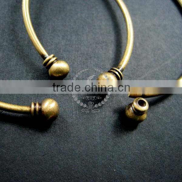 2mm thick wire one end open brass bronze vintage wiring bangle bracelet cuff DIY supplies 1900033