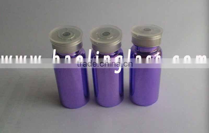 Medicine glass bottle with pills isolated on white