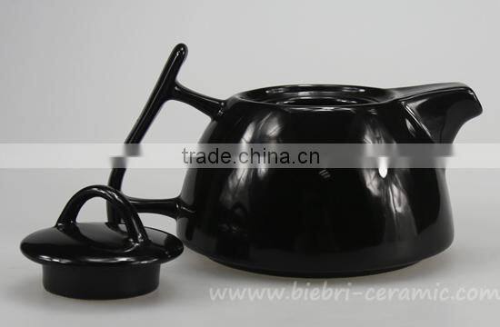 16 OZ Black Color Ceramic Stoneware Coffee Tea Pot And Tea pot Set, Original Chinese Teapot