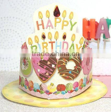 Paper birthday cake,happy birthday cards,3d birthday card