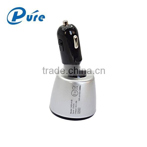 4 in 1 Dual USB 360-Degree Rotation Car Charger Cigarette Lighter Plug With Digital Voltmeter Ammeter Temperature Gauge for Cell