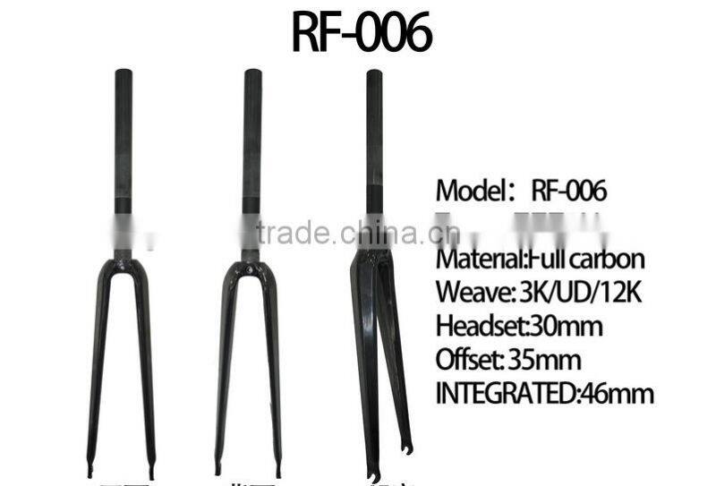 Top-good quality supplier double crown bicycle fork/ Carbon disc road bike fork/ carbon fork