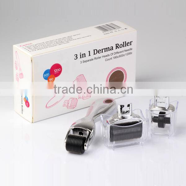 Guangzhou Ekai 3 in 1 Derma Roller Kit Titanium Needle Roller Gold Color (CE ROHS)