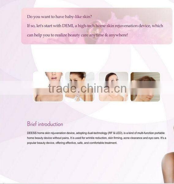 Home use radio frequency skin tightening device